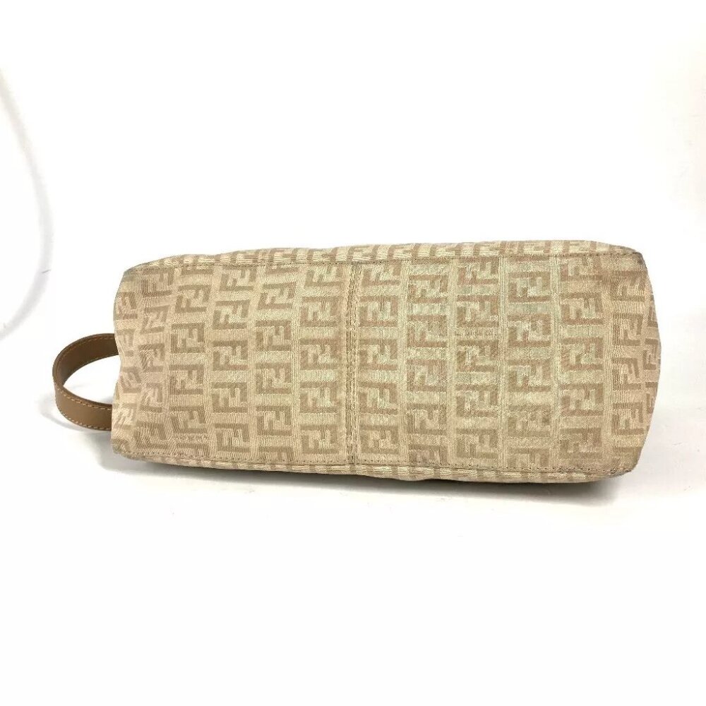 FENDI Zucchino Zucca logo bag Shoulder Bag Leather/Canvas Beige - Picture 5 of 14